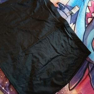 Shaped black mini skirt